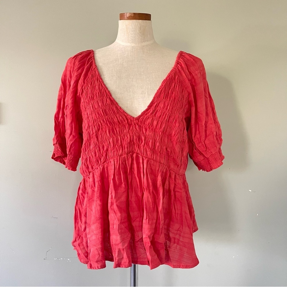 American Eagle Outfitters Orange smocked boho Top NWT X-Large